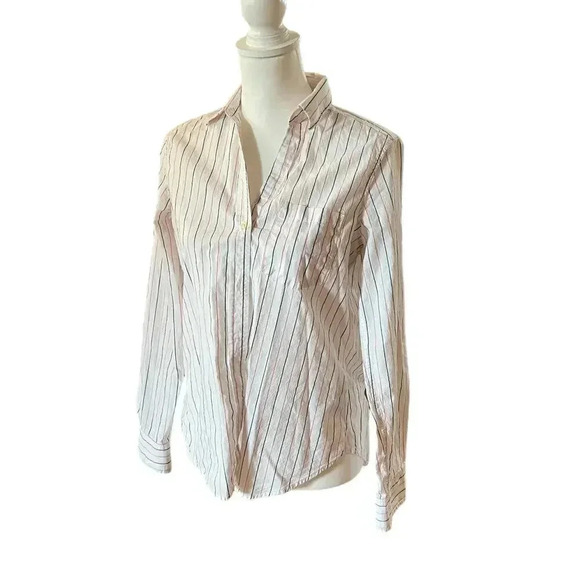 GAP long sleeve pink grey v neck button up womens size small - Picture 1 of 9